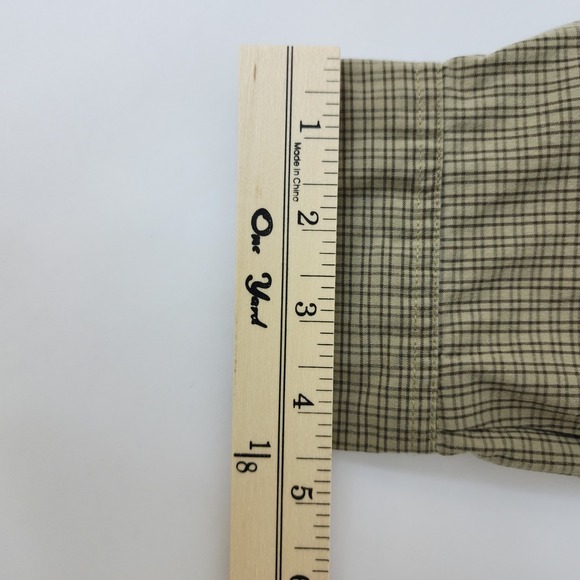 Dockers Mens XL Long Sleeve Button Down Shirt Olive Green Plaid 100% Cotton - Picture 7 of 9